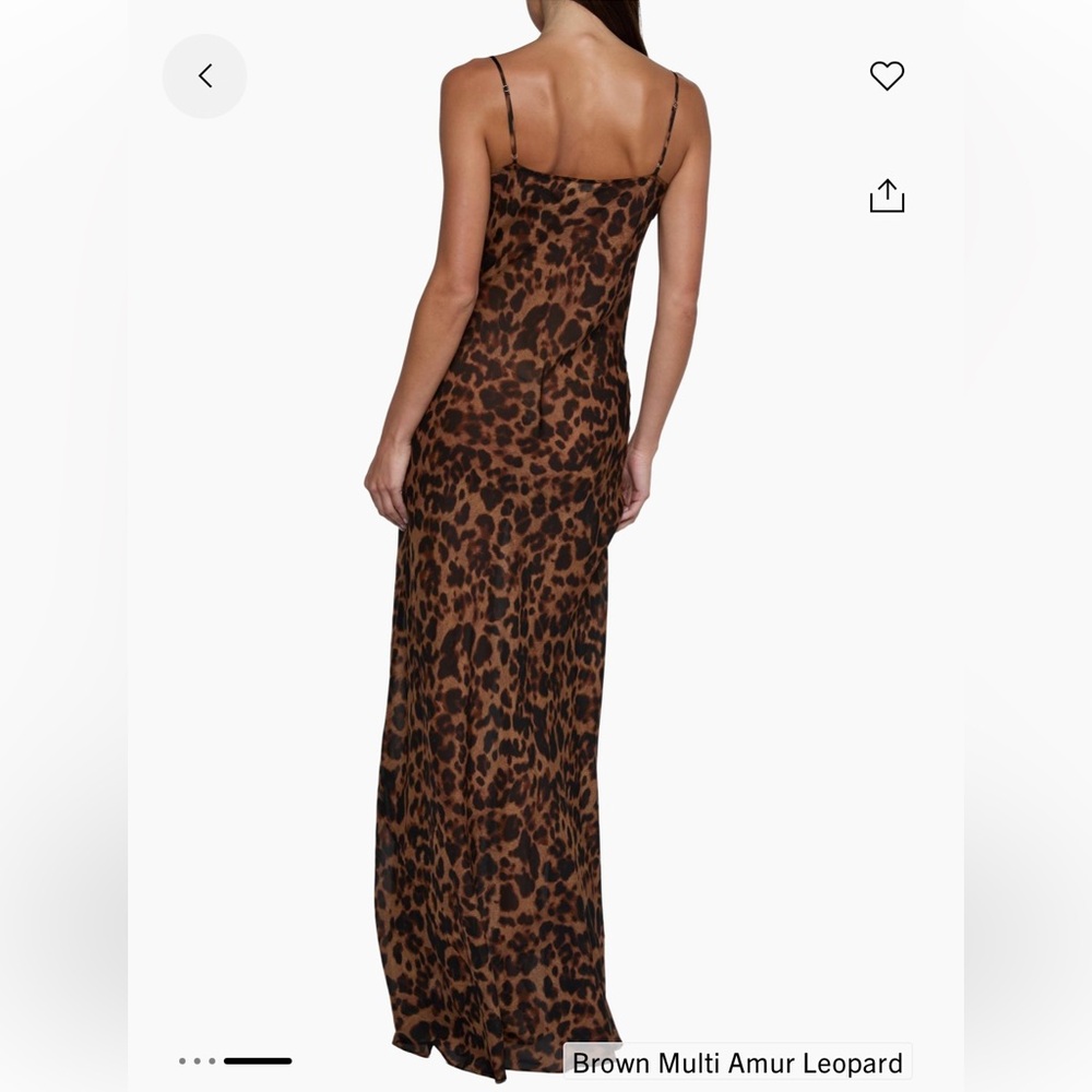 L'AGENCE Brown Leopard Print Maxi Dress - Picture 4 of 4